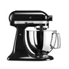 KitchenAid Küchenmaschine I Artisan I Kippbarem Food Processor I Teigknetmaschine mit 4 Zubehör | Schüssel aus Edelstahl | 4.8 L | Schwarz