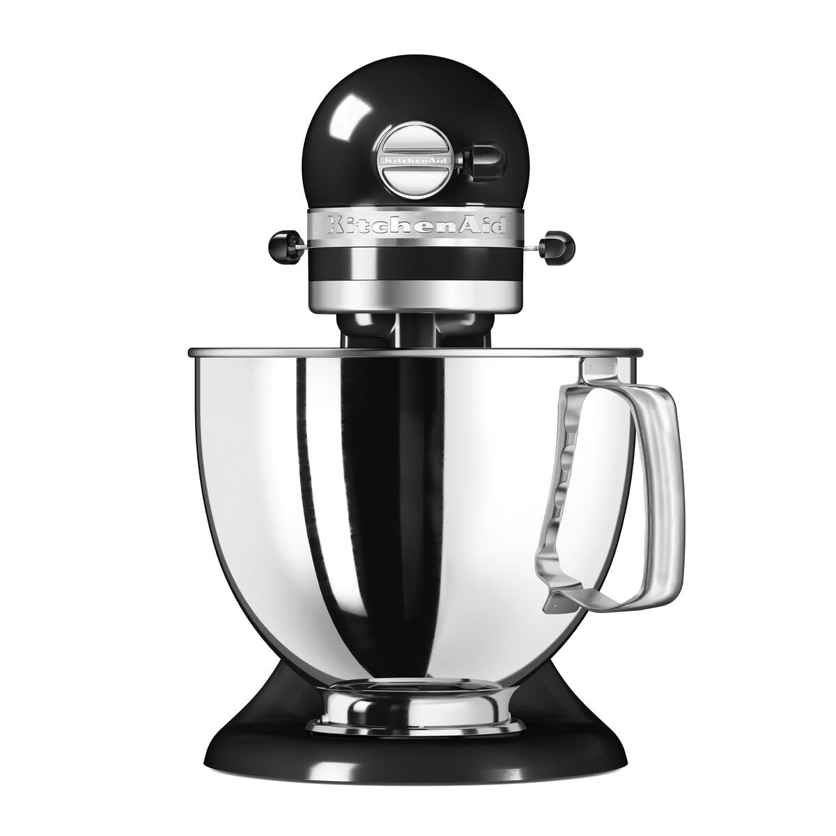 KitchenAid Küchenmaschine I Artisan I Kippbarem Food Processor I Teigknetmaschine mit 4 Zubehör | Schüssel aus Edelstahl | 4.8 L | Schwarz