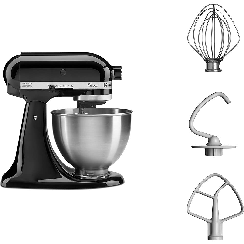 Kitchenaid Küchenmaschine Kippbarer Motorkop 5K45SSEOB, Metall, 4.3 Liter, Onyx Schwarz