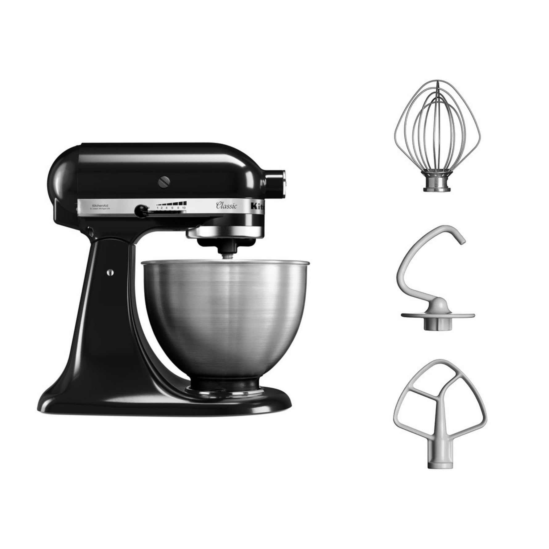 KitchenAid CLASSIC 4,3 L-Küchenmaschinen mit kippbarem Motorkopf, 4.3 L, schwarz