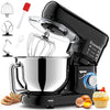 Küchenmaschine Knetmaschine 2000W Teigmaschine Rührmaschine mit 6,5L Edelstahl Schüssel 6 Geschwindigkeiten Geräuscharme Teigknetmaschine inkl Rührbesen, Knethaken, Schläger und Spritzschutz