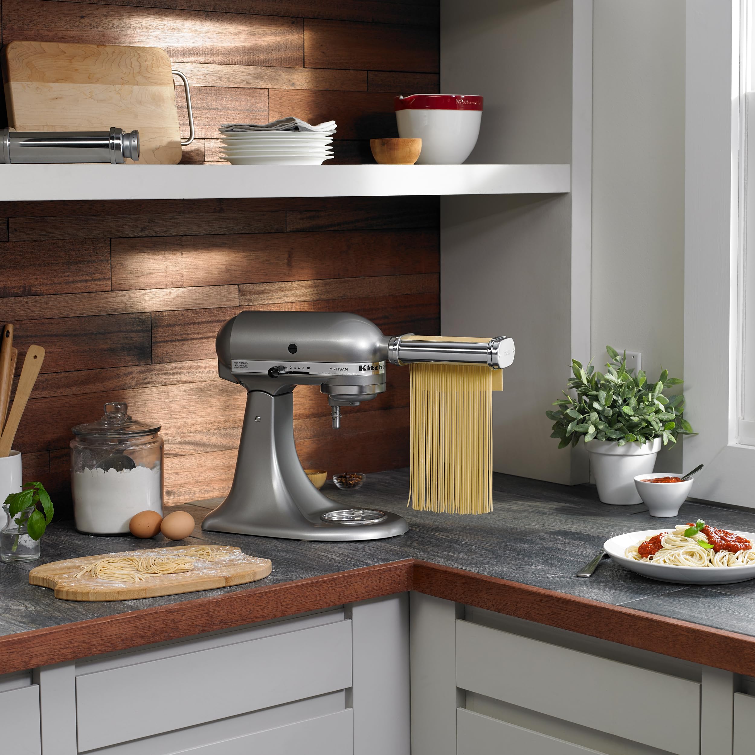KitchenAid KSMPDX Pasta Deluxe Set Standmixer-Aufsatz, Edelstahl, 5 Stück (1 Stück)